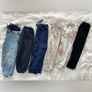 Six sets of kids size 4 pants